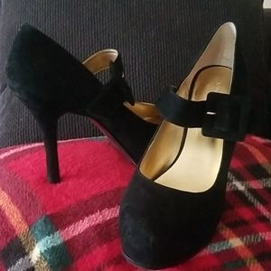 Nine West Wild Ginger Suede Mary Jane Heels Sz 9